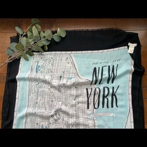 *Rare Blue* Kate Spade New York Map Oblong Scarf
